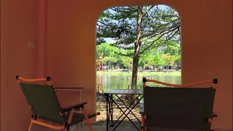 Chair and view Video stock 334119203