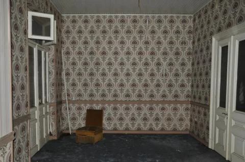 Chair and wallpaper pattern Foto stock