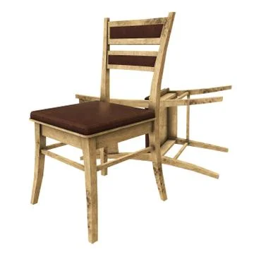 Chair with backrest 3d Stock Illustration
