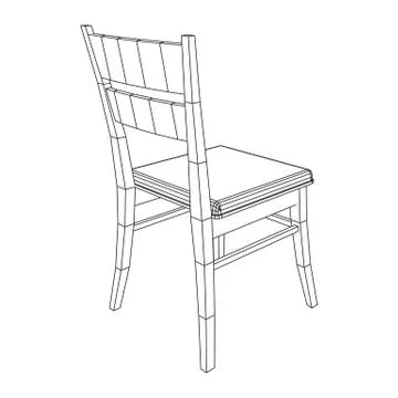 Chair with backrest wireframe Stock Illustration