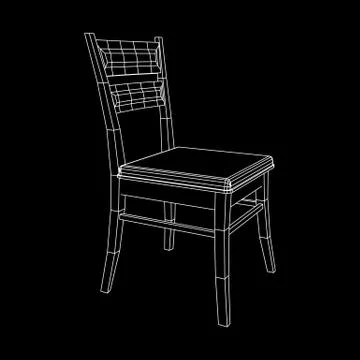 Chair with backrest wireframe Stock Illustration