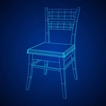 Chair with backrest wireframe Stock Illustration