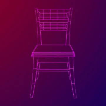 Chair with backrest wireframe Stock Illustration