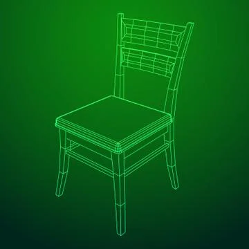 Chair with backrest wireframe Stock Illustration