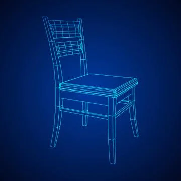 Chair with backrest wireframe Stock Illustration