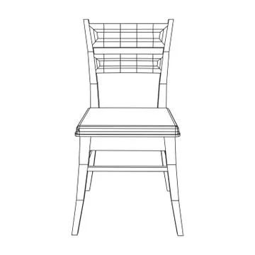 Chair with backrest wireframe Stock Illustration