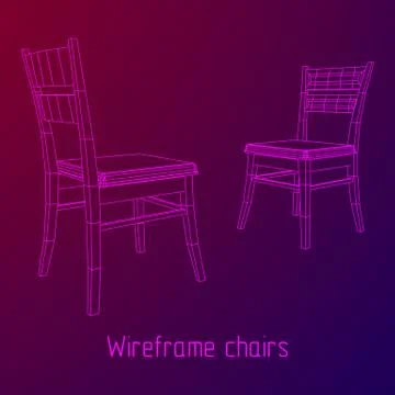 Chair with backrest wireframe Stock Illustration