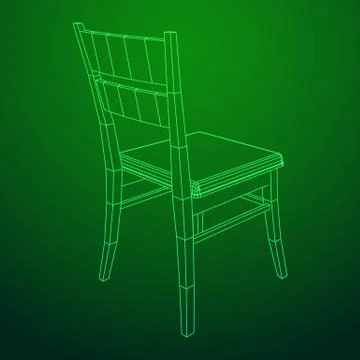 Chair with backrest wireframe Illustrazione stock
