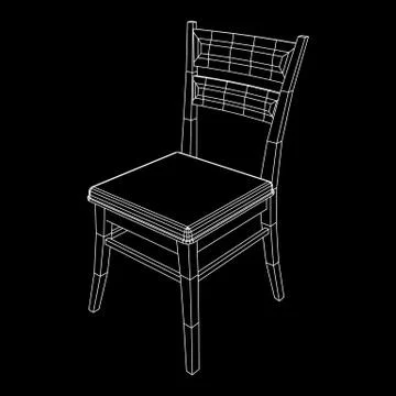 Chair with backrest wireframe Stock Illustration