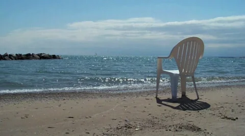 Chair on beach Stock Footage 396576