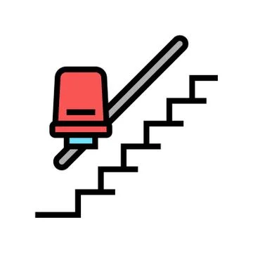 Chair elevator color icon vector illustration 스톡 일러스트