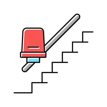 Chair elevator color icon vector illustration Stock Illustration