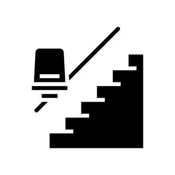 Chair elevator glyph icon vector illustration 스톡 일러스트