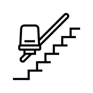 Chair elevator line icon vector illustration Ilustración de archivo