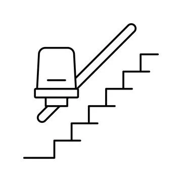 Chair elevator line icon vector illustration Stockillustratie