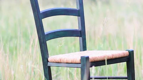 Chair in the field Stock-Footage 33730371