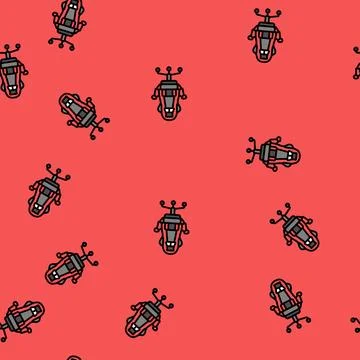 Chair gaming pc vector seamless pattern Stock Illustration
