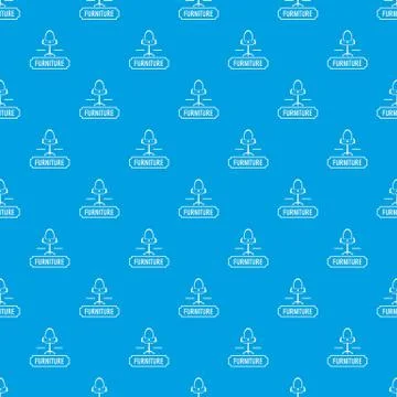 Chair home pattern seamless blue Stock Illustration