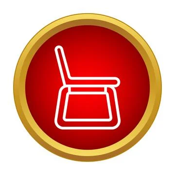 Chair icon button symbol on red background Stock Illustration
