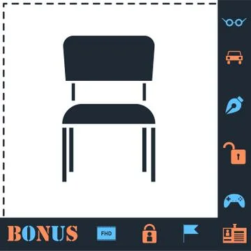 Chair icon flat Illustrazione stock