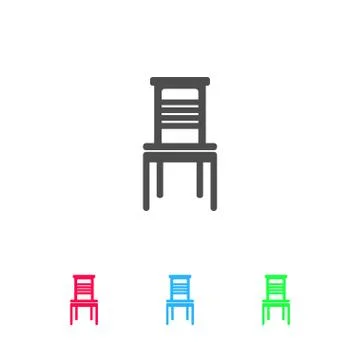 Chair icon flat. Stock Illustration