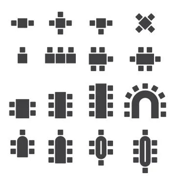 Chair icon set Stock Illustration