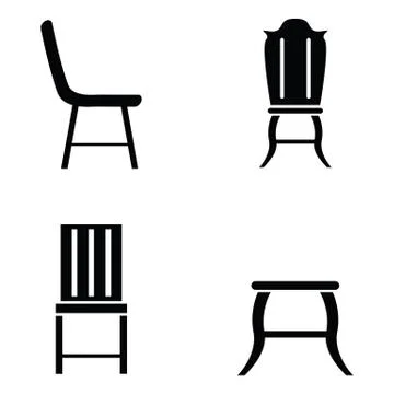 Chair icon set Stock Illustration