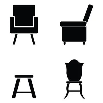 Chair icon set Stock Illustration