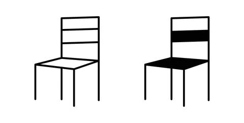 Chair icon symbol. Vector illustration pack in black color. Stock Illustration