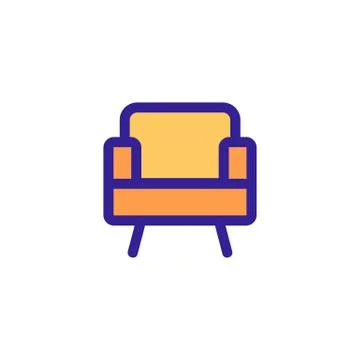 Chair icon vector. Isolated contour symbol illustration Stockillustratie