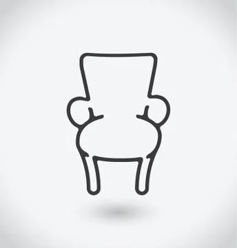 Chair Icon on white background. Stock Illustration