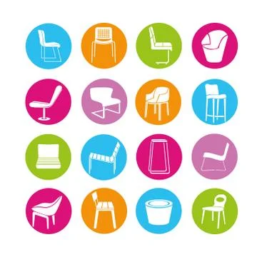 Chair icons Stock Illustration