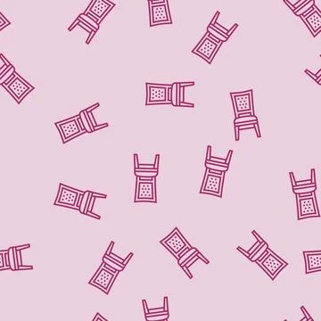 Chair leather line seamless pattern Stock Illustration