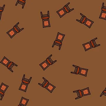 Chair leather vector seamless pattern Stock Illustration