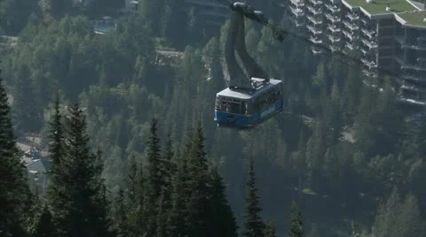 Chair Lift Ski Tram Aerial Mountains 18 Stock Footage
