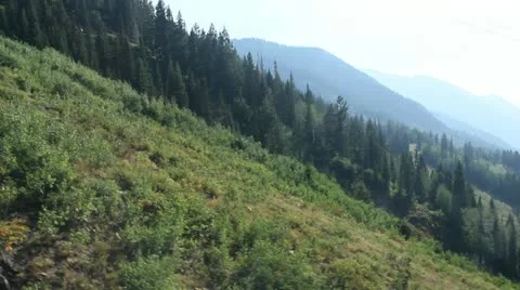 Chair Lift Ski Tram Ride Aerial Mountains 5 Stock Footage