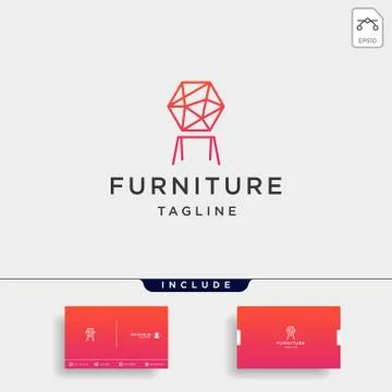 Chair logo design vector icon illustration icon isolated Illustrazione stock