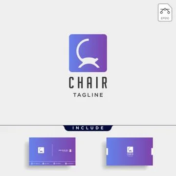 Chair logo design vector icon illustration icon isolated Stock Illustration