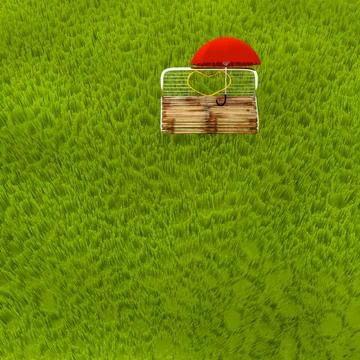 Chair in meadow. Stock Illustration