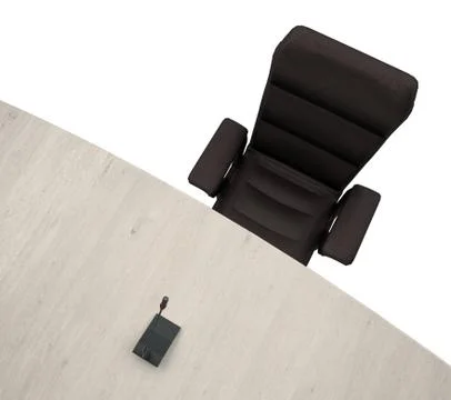 Chair with microphone on the table Stock Illustration