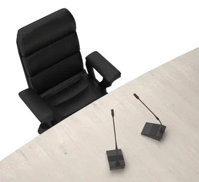 Chair with microphone on the table Stock Illustration