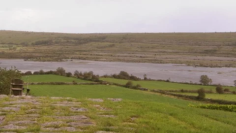 Chair in the middle of a landscape Stock Footage 86267087