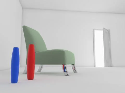 Chair with open door Stock Illustration