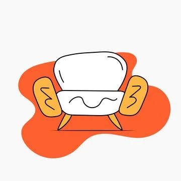 Chair or sofa vector icons. Home interior. A place to relax at home. Sofa i.. Stock Illustration