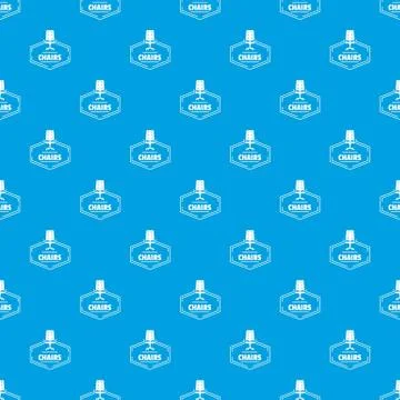 Chair pattern vector seamless blue Stock Illustration