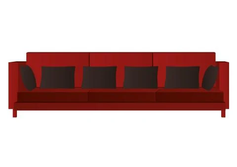 Chair with pillow isolate white background - EPS format available. Illustrazione stock
