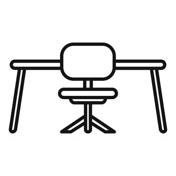 Chair position icon outline vector. Office sit Stock Illustration