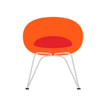 Chair restaurant front view vector icon illustration. Design furniture flat b Stock Illustration
