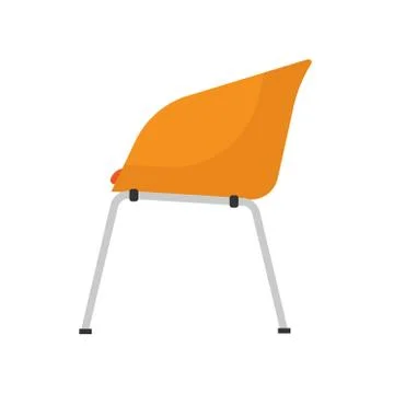 Chair restaurant side view vector icon illustration. Design furniture flat ba Stock Illustration