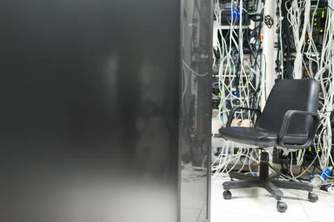 Chair in the server room . Stock Photos